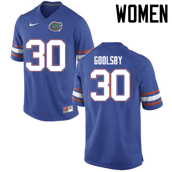 Women Florida Gators #30 DeAndre Goolsby College Football Jerseys Sale-Blue
